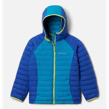 Columbia Jas Meisjes, Powder Lite Hooded Blauw, 26XTBWFEC